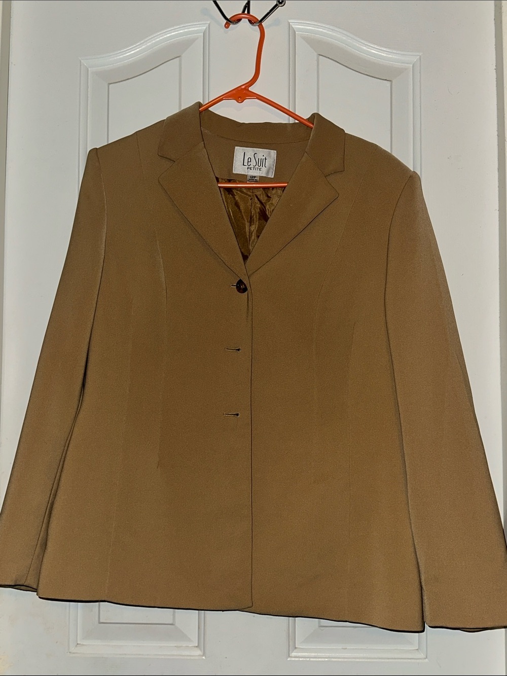 Le Suit Women's Camel-Tan Blazer Jacket